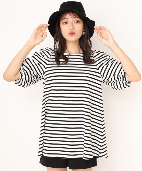 one after another NICE CLAUP（ワンアフターアナザーナイスクラップ）の「袖ギャザーチュニック（ワンピース・レディース・オフホワイト/ブラック/ブラック系その他/ベージュ系その他・FREE）」の18枚目の写真