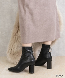 RANDA | ストレスフリー/ラウンドチャンキーヒールショートブーツ(ブーツ)