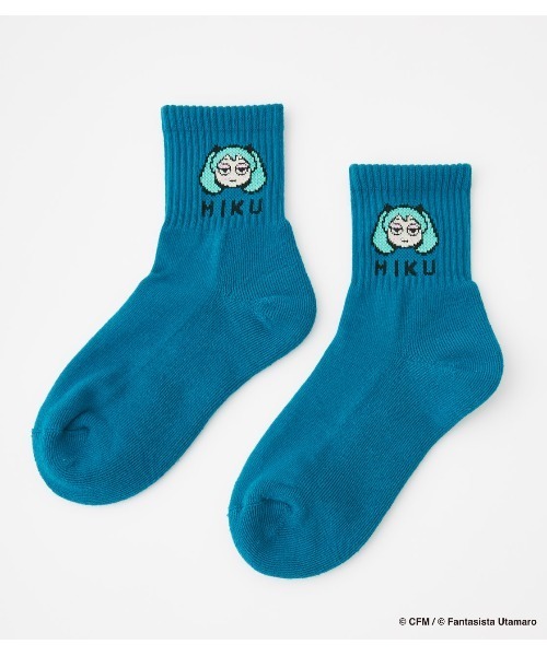 初音ミク MIKUMOJI JACQUARD SOCKS R4G R4G（アールフォージー）の「【初音ミク】MIKUMOJI JACQUARD SOCKS