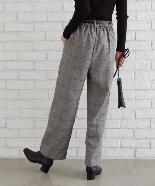 SpRay(スプレイ)の「ベルト付きグレンチェックセミワイドパンツ(その他パンツ・レディース・ブラック/ブラウン/ベージュ・FREE)」の6枚目の写真