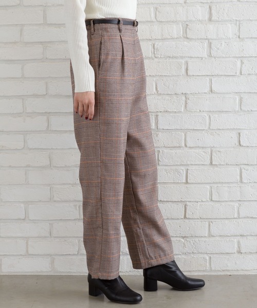 SpRay(スプレイ)の「ベルト付きグレンチェックセミワイドパンツ(その他パンツ・レディース・ブラック/ブラウン/ベージュ・FREE)」の12枚目の写真