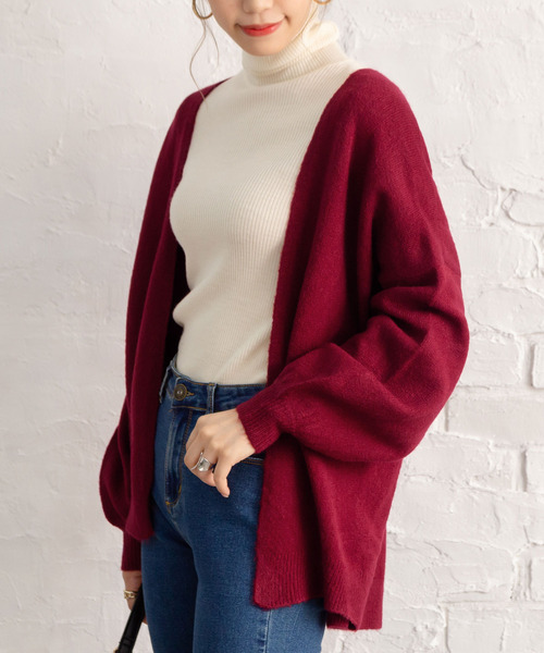 Newlyme（ニューリーミー）の「もちもちオーバーサイズカーディガン（カーディガン/ボレロ・レディース・ホワイト/ブラック/ベージュ/パープル/ブラウン/ピンク/グリーン/ボルドー・MEDIUM/LARGE）」の8枚目の写真