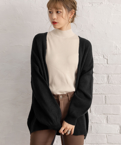 Newlyme（ニューリーミー）の「もちもちオーバーサイズカーディガン（カーディガン/ボレロ・レディース・ホワイト/ブラック/ベージュ/パープル/ブラウン/ピンク/グリーン/ボルドー・MEDIUM/LARGE）」の9枚目の写真