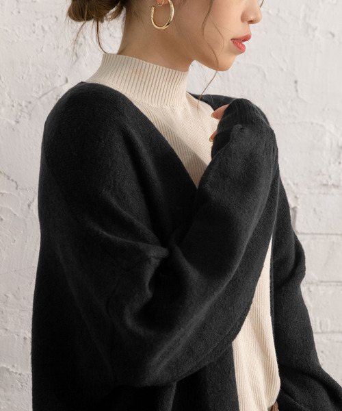 Newlyme（ニューリーミー）の「もちもちオーバーサイズカーディガン（カーディガン/ボレロ・レディース・ホワイト/ブラック/ベージュ/パープル/ブラウン/ピンク/グリーン/ボルドー・MEDIUM/LARGE）」の10枚目の写真