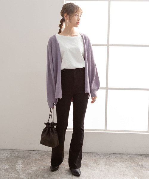 Newlyme（ニューリーミー）の「もちもちオーバーサイズカーディガン（カーディガン/ボレロ・レディース・ホワイト/ブラック/ベージュ/パープル/ブラウン/ピンク/グリーン/ボルドー・MEDIUM/LARGE）」の16枚目の写真