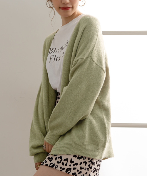 Newlyme（ニューリーミー）の「もちもちオーバーサイズカーディガン（カーディガン/ボレロ・レディース・ホワイト/ブラック/ベージュ/パープル/ブラウン/ピンク/グリーン/ボルドー・MEDIUM/LARGE）」の18枚目の写真