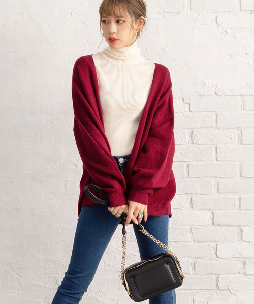 Newlyme（ニューリーミー）の「もちもちオーバーサイズカーディガン（カーディガン/ボレロ・レディース・ホワイト/ブラック/ベージュ/パープル/ブラウン/ピンク/グリーン/ボルドー・MEDIUM/LARGE）」の21枚目の写真