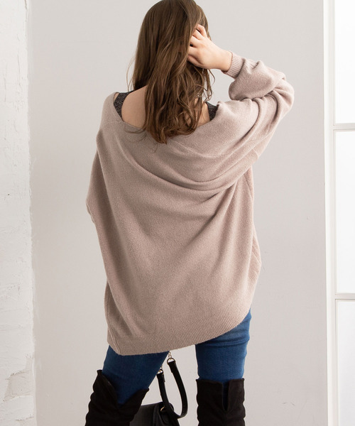 Newlyme（ニューリーミー）の「もちもちオーバーサイズカーディガン（カーディガン/ボレロ・レディース・ホワイト/ブラック/ベージュ/パープル/ブラウン/ピンク/グリーン/ボルドー・MEDIUM/LARGE）」の22枚目の写真