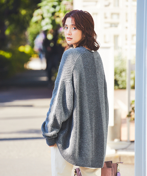 Rouge Vif ルージュヴィフ の Web 一部店舗限定 片畦クルーネックプルオーバー ニット セーター Wear