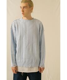 MONKEY TIME | ＜monkey time＞ COTTON CABLE DISTRESSED CN/ニット(ニット/セーター)