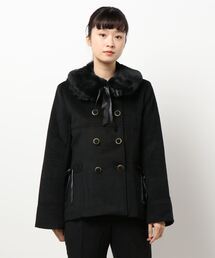 axes femme | はしごレース使いハーフコート(ダッフルコート)