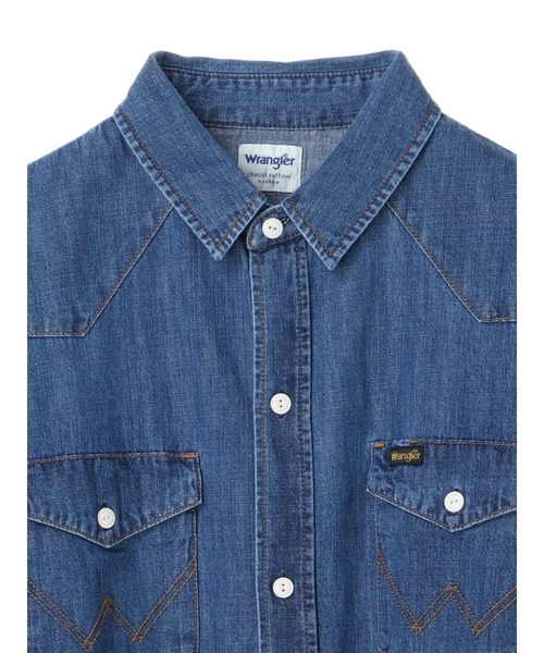 Green　Parks（グリーンパークス）の「WR　ビッグシャツチュニック＊（シャツ/ブラウス・レディース・オフホワイト/インディゴブルー/ワンウォッシュ・FREE）」の11枚目の写真