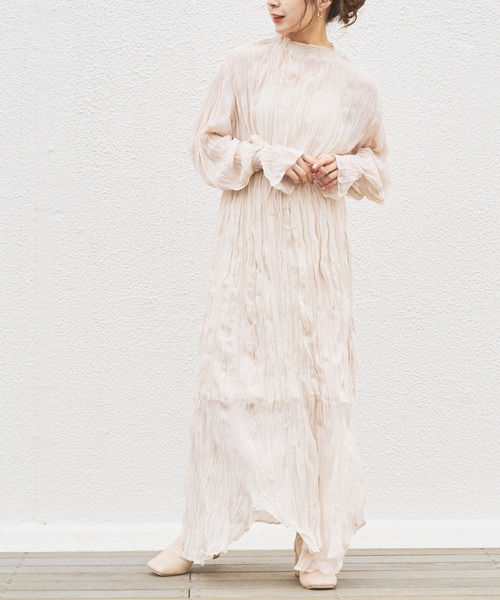 Chico（チコ）の「クリンクル2wayロングワンピース（ワンピース・レディース・ブラック/アイボリー・FREE）」の10枚目の写真