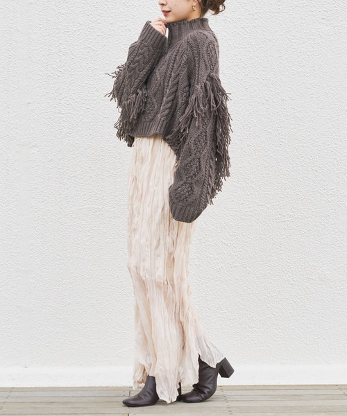 Chico（チコ）の「クリンクル2wayロングワンピース（ワンピース・レディース・ブラック/アイボリー・FREE）」の14枚目の写真