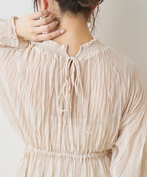 Chico（チコ）の「クリンクル2wayロングワンピース（ワンピース・レディース・ブラック/アイボリー・FREE）」の19枚目の写真