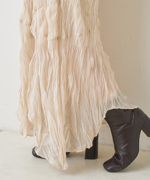 Chico（チコ）の「クリンクル2wayロングワンピース（ワンピース・レディース・ブラック/アイボリー・FREE）」の20枚目の写真