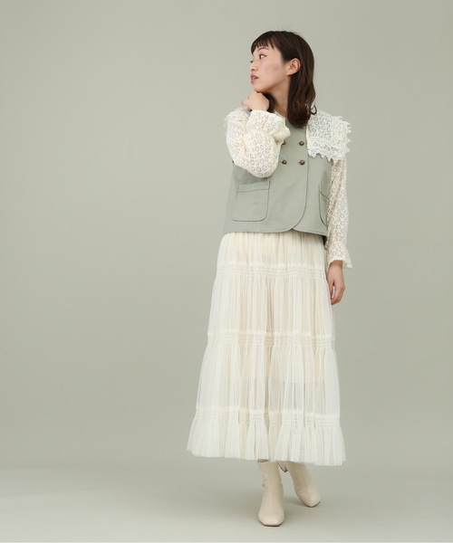 sakishimatokyo（サキシマトーキョー）の「【ZOZO限定】サキシマamp「ティアードノチュールスカート」（スカート・レディース・ベージュ/ブラック・FREE）」の13枚目の写真