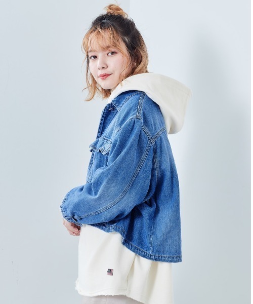 cepo(セポ)の「デニムワークジャケット(デニムジャケット・レディース・グリーン/ベージュ/ライトインディゴブルー/ブルー系その他・M)」の12枚目の写真