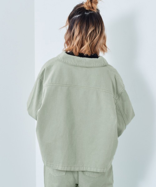 cepo(セポ)の「デニムワークジャケット(デニムジャケット・レディース・グリーン/ベージュ/ライトインディゴブルー/ブルー系その他・M)」の15枚目の写真