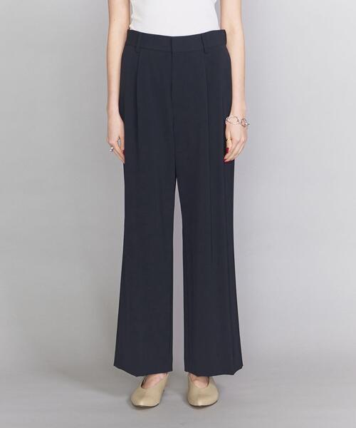 BEAUTY&YOUTH UNITED ARROWS（ビューティーアンドユースユナイテッドアローズ）の「BY ツイルタックワイドパンツ（その他パンツ・レディース・ネイビー/オフホワイト/ライム・LARGE/MEDIUM/SMALL）」の4枚目の写真