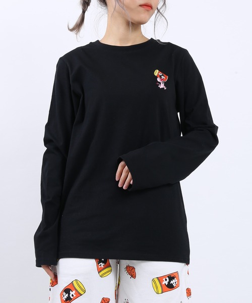 PUNYUS（プニュズ）の「ワンポイントロンＴ（Tシャツ/カットソー・レディース・ブラック/ホワイト・3/4/2/1）」の5枚目の写真