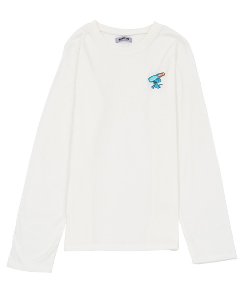 PUNYUS（プニュズ）の「ワンポイントロンＴ（Tシャツ/カットソー・レディース・ブラック/ホワイト・3/4/2/1）」の4枚目の写真