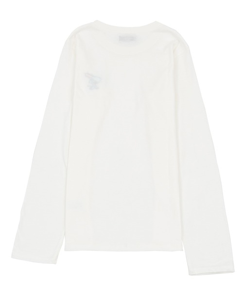 PUNYUS（プニュズ）の「ワンポイントロンＴ（Tシャツ/カットソー・レディース・ブラック/ホワイト・3/4/2/1）」の3枚目の写真