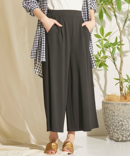 LIPSTAR（リップスター）の「リラックスカットソーガウチョパンツ（その他パンツ・レディース・ブラック/ベージュ/グリーン・M）」の2枚目の写真