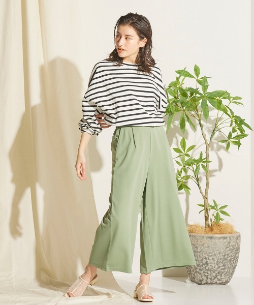LIPSTAR（リップスター）の「リラックスカットソーガウチョパンツ（その他パンツ・レディース・ブラック/ベージュ/グリーン・M）」の10枚目の写真