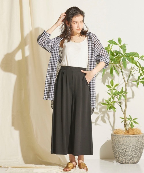 LIPSTAR（リップスター）の「リラックスカットソーガウチョパンツ（その他パンツ・レディース・ブラック/ベージュ/グリーン・M）」の5枚目の写真