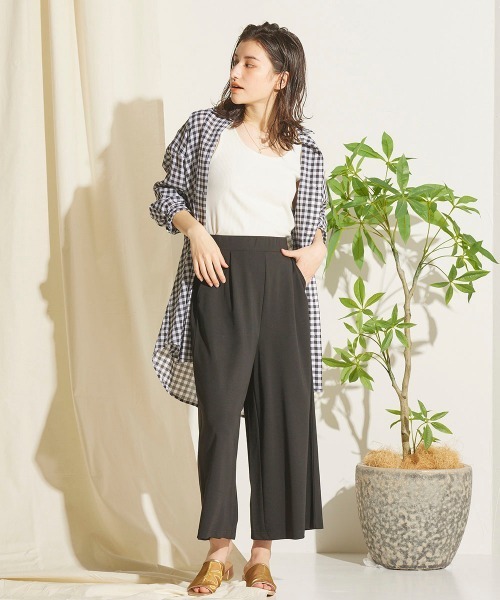 LIPSTAR（リップスター）の「リラックスカットソーガウチョパンツ（その他パンツ・レディース・ブラック/ベージュ/グリーン・M）」の11枚目の写真