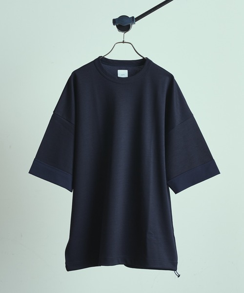 Lui's（ルイス）の「ラミー混ミラノリブビッグシルエットTシャツ（Tシャツ/カットソー・メンズ・ライトグレー/ブラック/ベージュ/ネイビー/ブルー・FREE）」の4枚目の写真