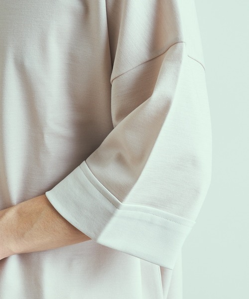 Lui's（ルイス）の「ラミー混ミラノリブビッグシルエットTシャツ（Tシャツ/カットソー・メンズ・ライトグレー/ブラック/ベージュ/ネイビー/ブルー・FREE）」の15枚目の写真