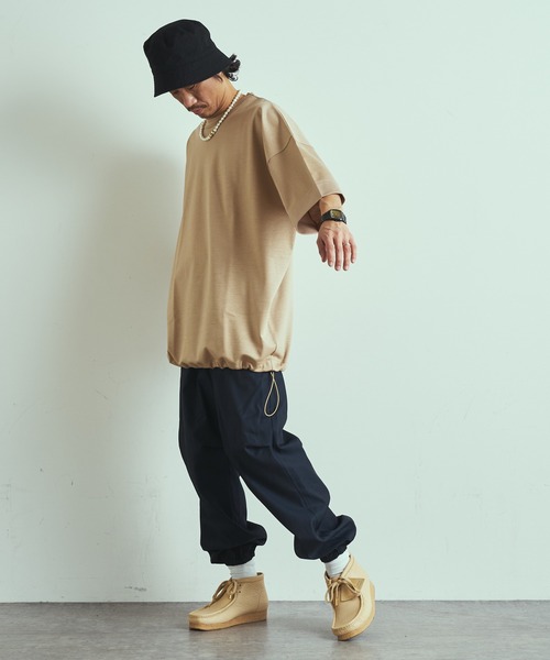 Lui's（ルイス）の「ラミー混ミラノリブビッグシルエットTシャツ（Tシャツ/カットソー・メンズ・ライトグレー/ブラック/ベージュ/ネイビー/ブルー・FREE）」の13枚目の写真