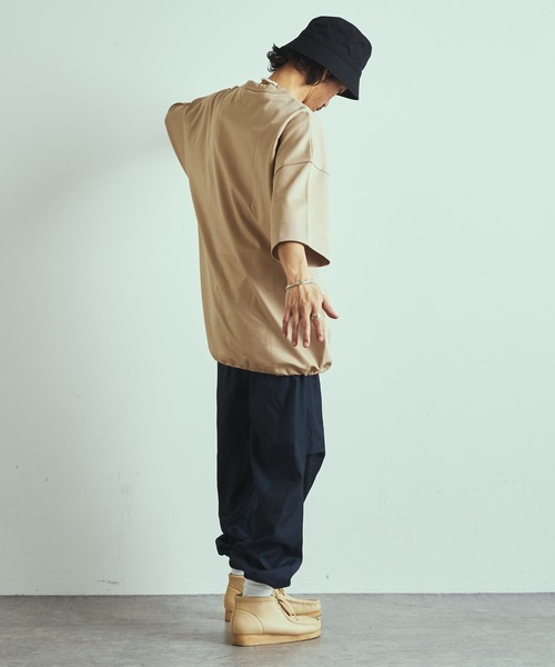 Lui's（ルイス）の「ラミー混ミラノリブビッグシルエットTシャツ（Tシャツ/カットソー・メンズ・ライトグレー/ブラック/ベージュ/ネイビー/ブルー・FREE）」の22枚目の写真