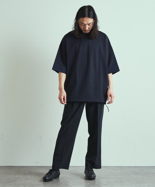 Lui's（ルイス）の「ラミー混ミラノリブビッグシルエットTシャツ（Tシャツ/カットソー・メンズ・ライトグレー/ブラック/ベージュ/ネイビー/ブルー・FREE）」の20枚目の写真