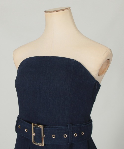 Julia Boutique（ジュリアブティック）の「バックルベルト付きデニムワンピース/21030（ワンピース・レディース・ネイビー・ONE）」の13枚目の写真