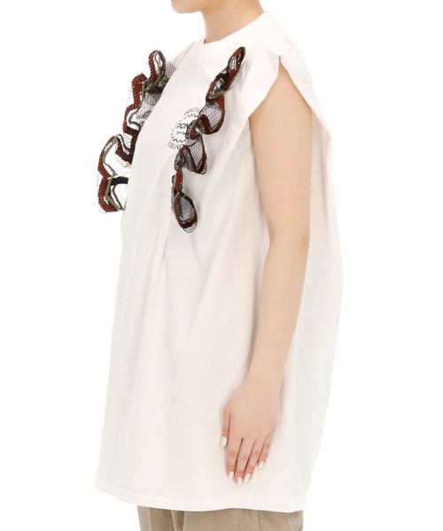 PONTI（ポンティ）の「PONTI コットンジャージーワンダースレッドトップス（Tシャツ/カットソー・レディース・ホワイト・FREE）」の4枚目の写真