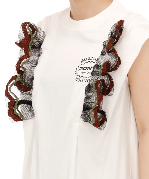 PONTI（ポンティ）の「PONTI コットンジャージーワンダースレッドトップス（Tシャツ/カットソー・レディース・ホワイト・FREE）」の6枚目の写真