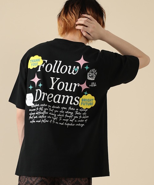 SlashDate(スラッシュデイト)の「オーバーサイズ デコレーション プリント Tシャツ(Tシャツ/カットソー・メンズ・ホワイト/ブラック/ライトグリーン・M/L)」の8枚目の写真