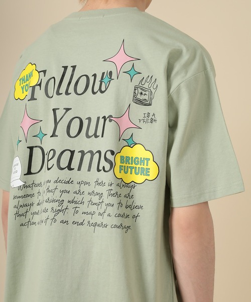 SlashDate(スラッシュデイト)の「オーバーサイズ デコレーション プリント Tシャツ(Tシャツ/カットソー・メンズ・ホワイト/ブラック/ライトグリーン・M/L)」の10枚目の写真