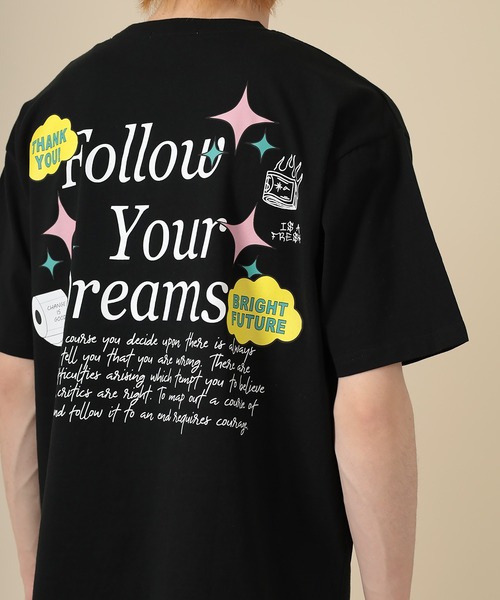 SlashDate(スラッシュデイト)の「オーバーサイズ デコレーション プリント Tシャツ(Tシャツ/カットソー・メンズ・ホワイト/ブラック/ライトグリーン・M/L)」の6枚目の写真