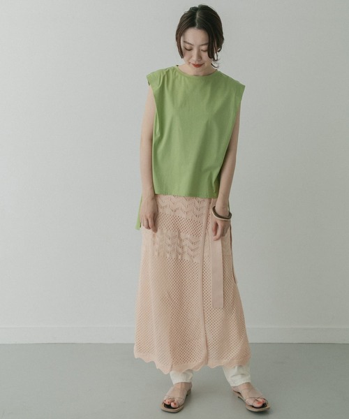 KBF+（ケービーエフプラス）の「KBF+　クロシェラップスカート∴（スカート・レディース・アイボリー/ブルー系その他・ONE）」の3枚目の写真