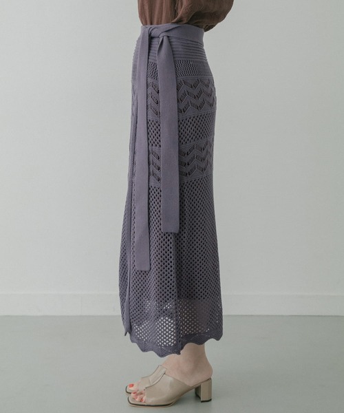 KBF+（ケービーエフプラス）の「KBF+　クロシェラップスカート∴（スカート・レディース・アイボリー/ブルー系その他・ONE）」の11枚目の写真