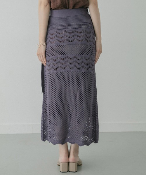 KBF+（ケービーエフプラス）の「KBF+　クロシェラップスカート∴（スカート・レディース・アイボリー/ブルー系その他・ONE）」の6枚目の写真