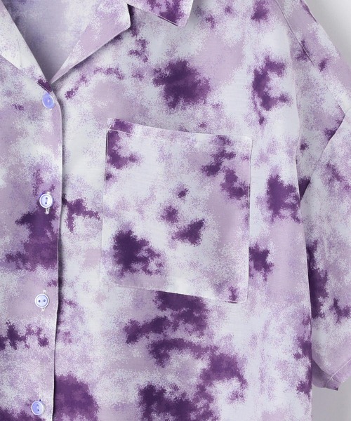 PAGEBOY（ページボーイ）の「シアーグラスプリントシャツ(半袖)（シャツ/ブラウス・レディース・ブラック系その他/グレー系その他/パープル系その他・FREE）」の6枚目の写真