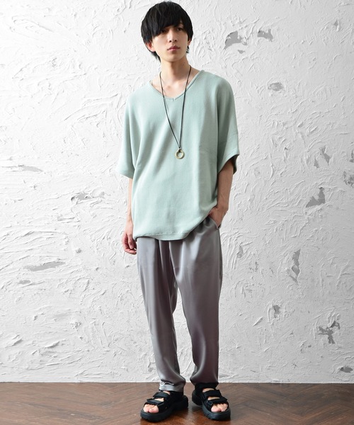 MinoriTY（マイノリティ）の「メンズグロッシー素材ワイドテーパードイージーパンツ（その他パンツ・メンズ・モカ/グレー/ブラック・L/M）」の7枚目の写真