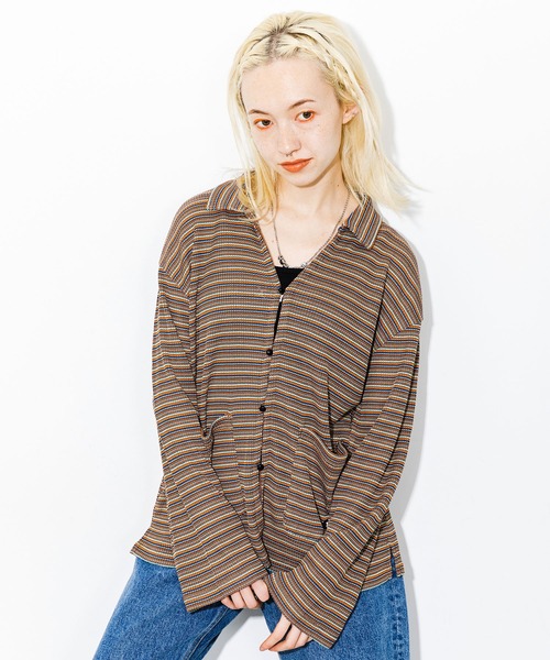 X-girl（エックスガール）の「EASY JACKET（カーディガン/ボレロ・レディース・ライトブルー/ブラック/オレンジ・S/M）」の3枚目の写真