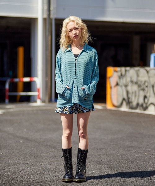 X-girl（エックスガール）の「EASY JACKET（カーディガン/ボレロ・レディース・ライトブルー/ブラック/オレンジ・S/M）」の16枚目の写真