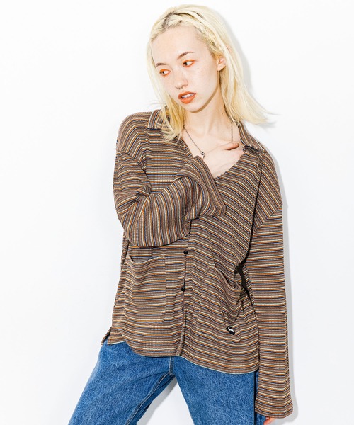 X-girl（エックスガール）の「EASY JACKET（カーディガン/ボレロ・レディース・ライトブルー/ブラック/オレンジ・S/M）」の7枚目の写真